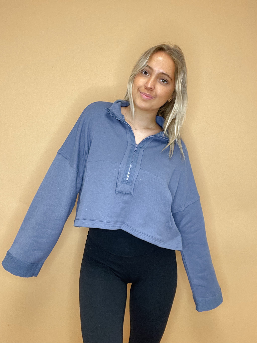 Zipped Up Crop Sweatshirt