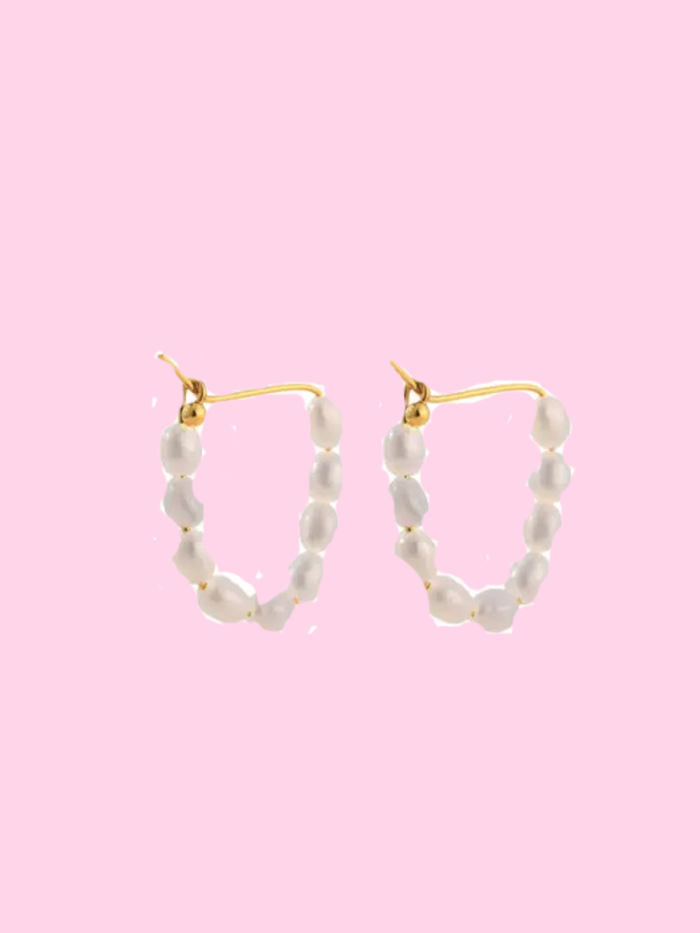 Mini Pearl Hoops