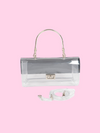 Clear Metal Handel Clutch