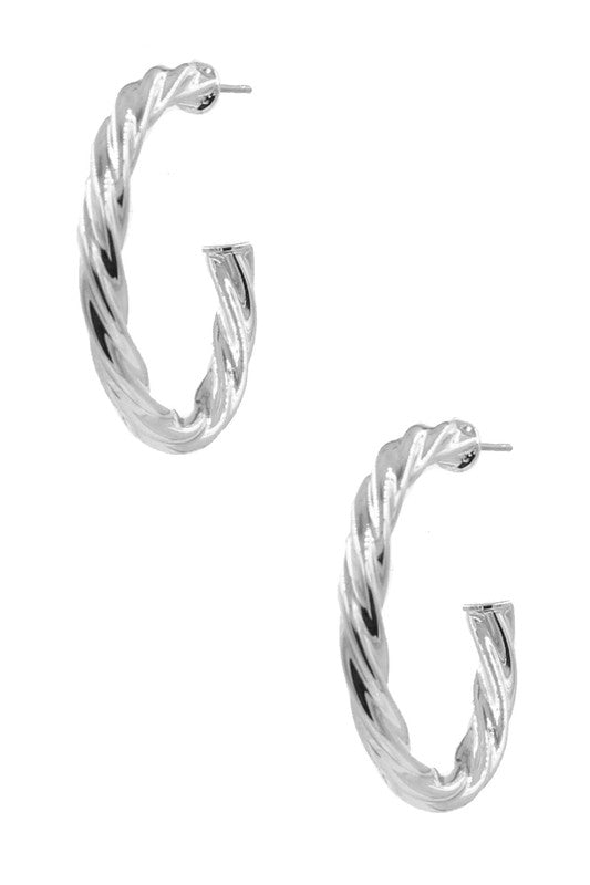 Sleek Twist Hoops